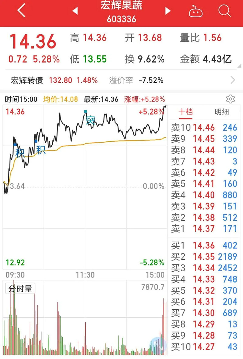 中旗转债盘中一度上涨11%